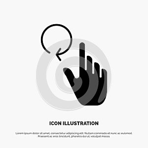 Hand, Finger, Gestures, Reload solid Glyph Icon vector