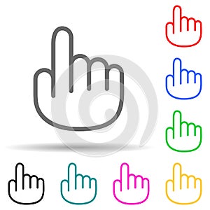 hand with finger index finger multi color style icon. Simple thin line, outline  of web icons for ui and ux, website or