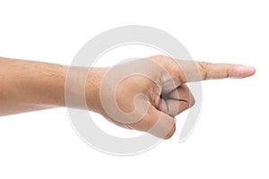 Hand finger pointing isolated