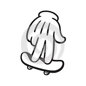 Hand with fingerboard photo