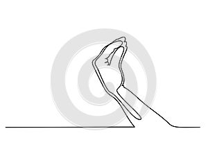 Hand with fingers folded in a pinch