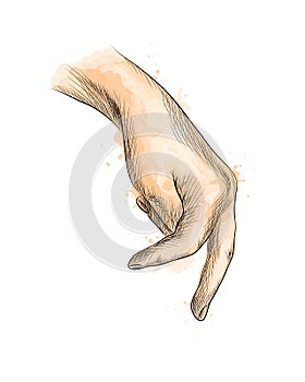 Hand with fingers simulating someone walking