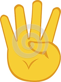 hand fingers yellow couting four