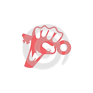 Hand fist key to success symbol vector