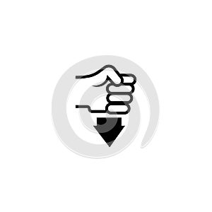 Hand in Fist Pressing Down Flat Vector Icon