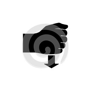 Hand in Fist Pressing Down Flat Vector Icon