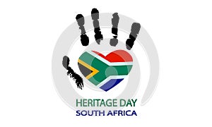 Hand with the flag of south africa for heritage day