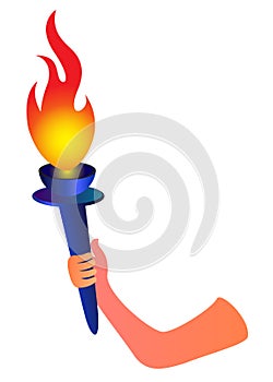 Hand with flaming torch