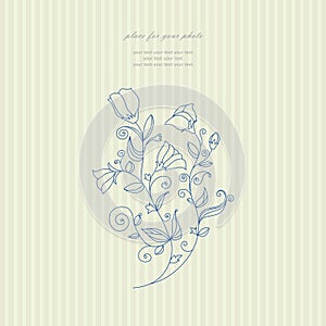 Hand floral greeting card vector