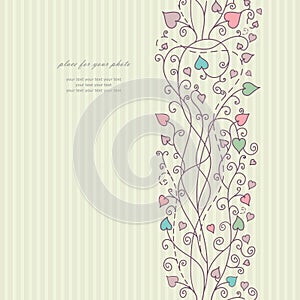 Hand floral greeting card vector