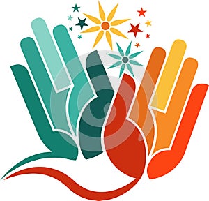 Hand flower logo