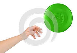 Hand and flying disc