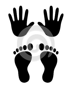 Hand and foot print icons