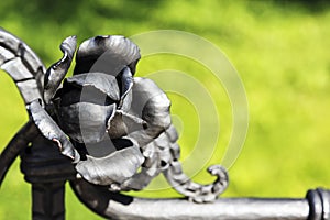 Hand forged metal rose