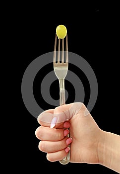 Hand with a fork