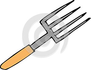 Hand fork illustration on white