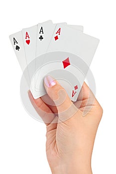 Hand with four aces