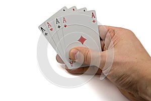 Hand with four aces