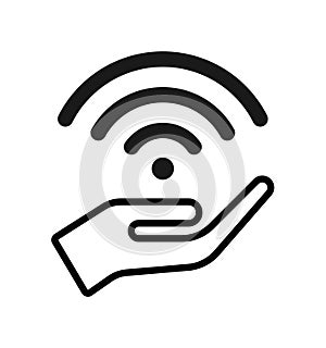 Hand and free wifi icon