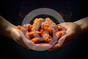 Hand fried chicken nuggets. Generate Ai