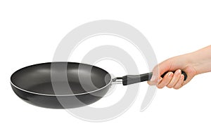 Hand with frying pan