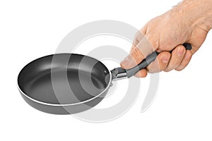 Hand with frying pan