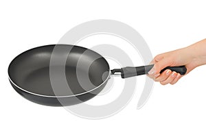 Hand with frying pan