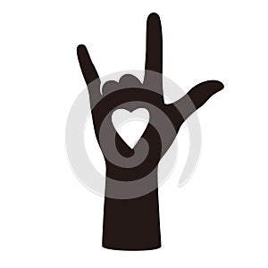 Hand gesticulate rock symbol vector illustration