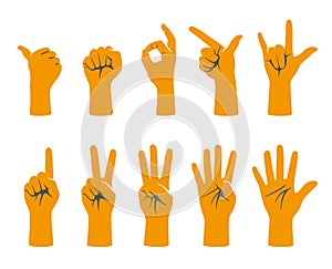 Hand gesticulate symbol set, vector illustration