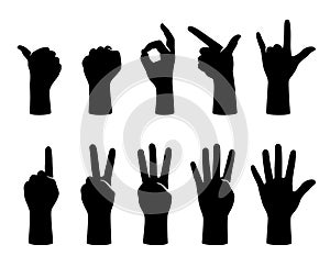 Hand gesticulate symbol set, vector illustration