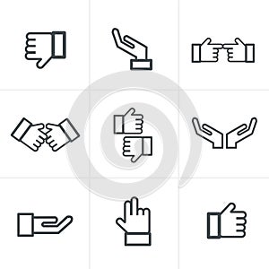 Hand gesture black icons