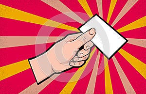 Hand gesture comic book pop art isolated