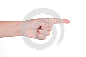 Hand gesture of female isolated