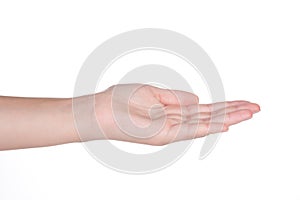 Hand gesture of female isolated