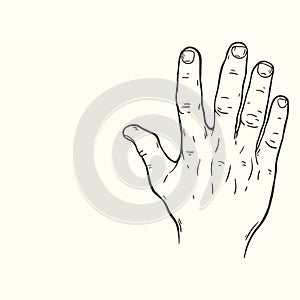 Hand gesture Five fingers