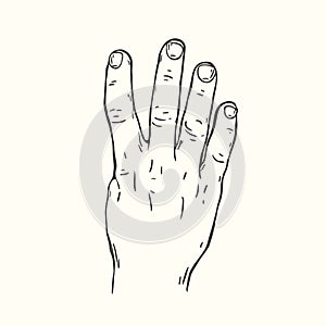 Hand gesture Four fingers