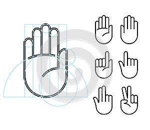 Hand gesture icons