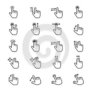 Hand Gesture Icons Line