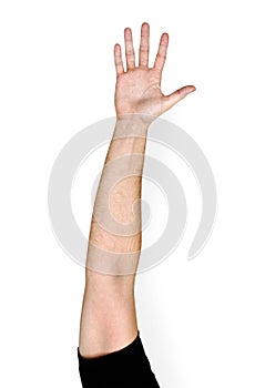 Hand gesture isolate on white background photo