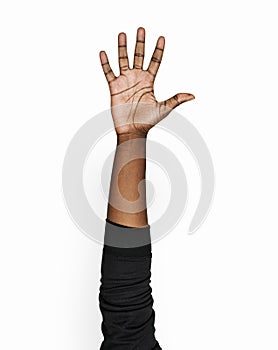 Hand gesture isolated white background photo