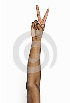 Hand gesture isolated on white background