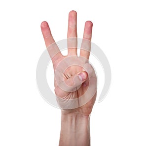Hand gesture isolated on white background