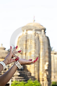 Hand Gesture or mudra used in the odissi classical dance.Hand Mudra