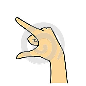 Hand gesture, pinch out, indicating, pointing