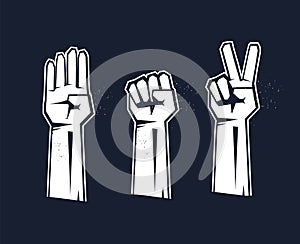 Hand gesture set. Isolated vector