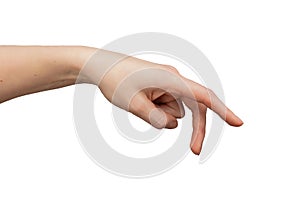 Hand gesture. Showing palm, empty sign. Abstract symbol, nonverbal communication concept.  photo