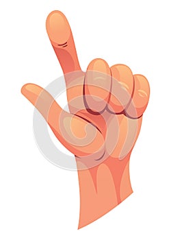 Hand gesture sign fist arm, isolated icon. Finger counting. Sign language. Realistic human hand, sign. Vector graphic