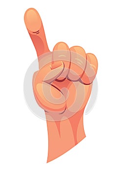 Hand gesture sign fist arm, isolated icon. Finger counting. Sign language. Realistic human hand, sign. Vector graphic