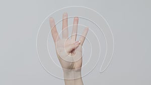 Hand gesture woman counting from 1 to 5 fingers