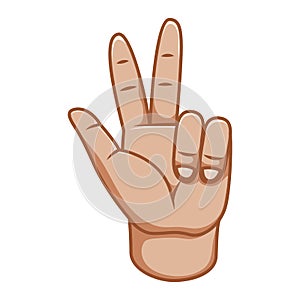 Hand gestures, great design for any purposes. Peace sign. Gesture line icon. Human vector gestures. White background.